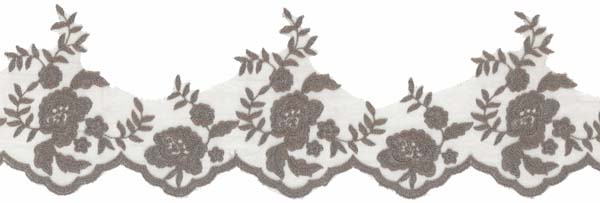 EMBROIDERED EDGING - MID COCOA